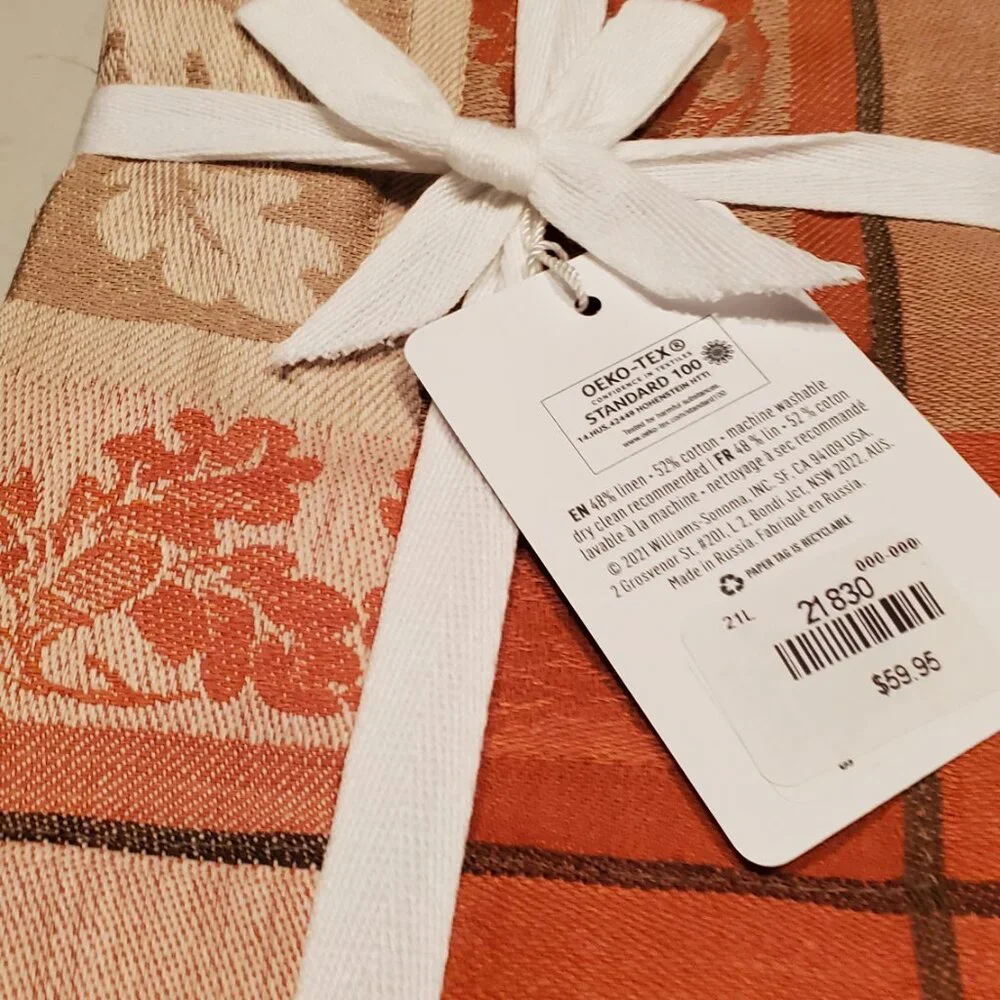 NWT Williams Sonoma "Acorn Harvest Jacquard" Dinner Napkins - set of 8! - Picture 3 of 5